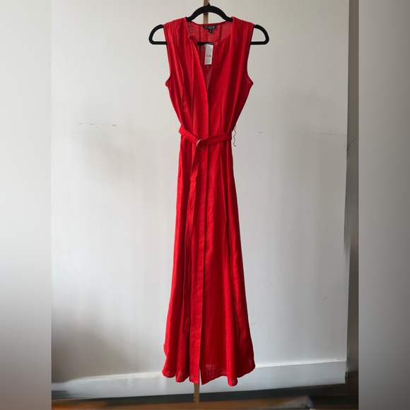 JCREW, Red Linen Maxi Dress, MSRP $248, NWT - Picture 5 of 16